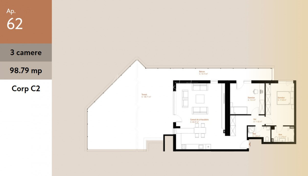 Apartamente 2 sau 3 camere, zona Vivo
